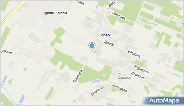 Ignatki gmina Juchnowiec Kościelny, Spokojna, mapa Ignatki gmina Juchnowiec Kościelny
