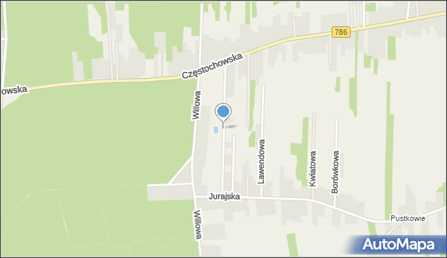 Jaskrów, Spacerowa, mapa Jaskrów