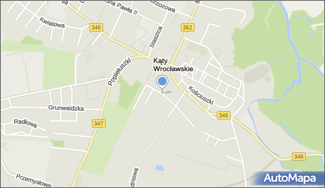 Kąty Wrocławskie, Spacerowa, mapa Kąty Wrocławskie