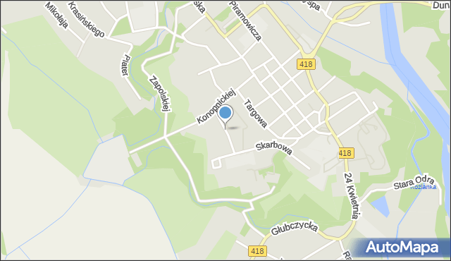 Kędzierzyn-Koźle, Spółdzielców, mapa Kędzierzyna-Koźle