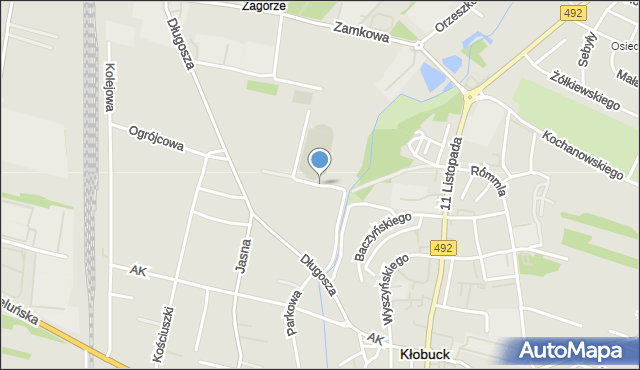 Kłobuck, Sportowa, mapa Kłobuck