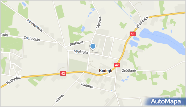 Kodrąb powiat radomszczański, Spokojna, mapa Kodrąb powiat radomszczański