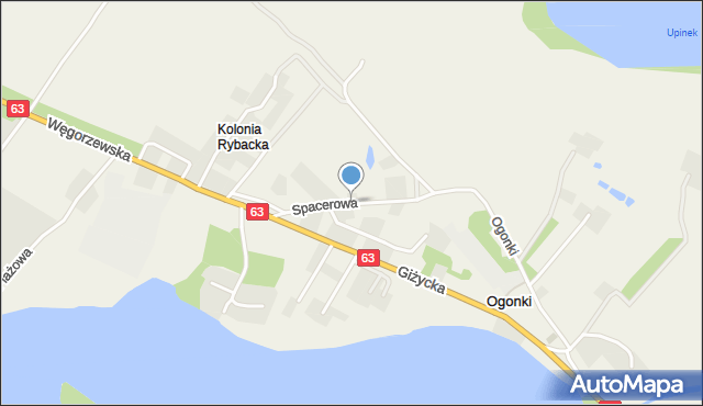Kolonia Rybacka, Spacerowa, mapa Kolonia Rybacka