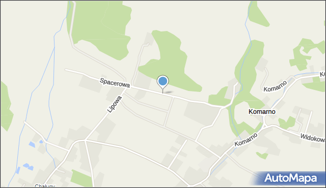 Komarno gmina Janowice Wielkie, Spacerowa, mapa Komarno gmina Janowice Wielkie