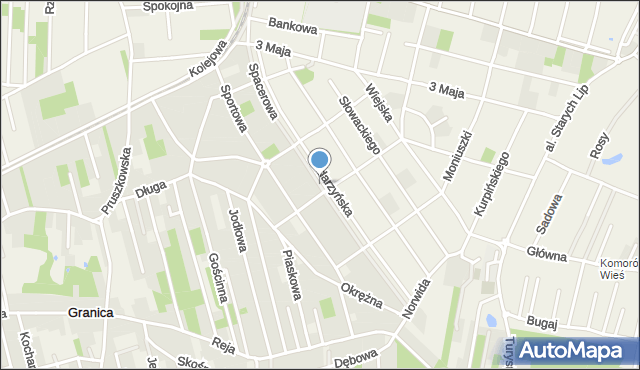 Komorów gmina Michałowice, Spacerowa, mapa Komorów gmina Michałowice