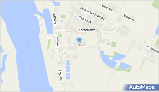 Korzeniewo gmina Kwidzyn, Spółdzielcza, mapa Korzeniewo gmina Kwidzyn