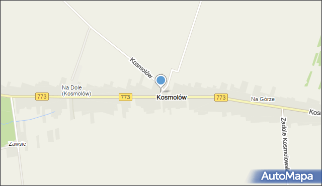 Kosmolów, Spacerowa, mapa Kosmolów