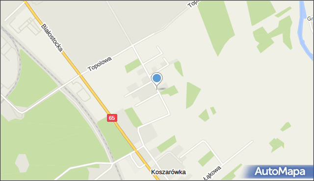 Koszarówka gmina Grajewo, Spacerowa, mapa Koszarówka gmina Grajewo
