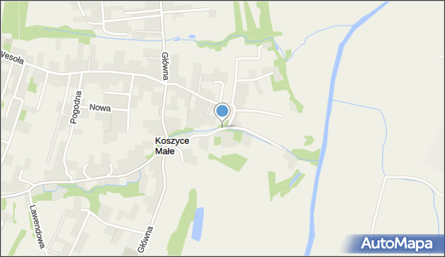 Koszyce Małe, Spacerowa, mapa Koszyce Małe