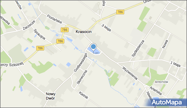 Krasocin, Spacerowa, mapa Krasocin