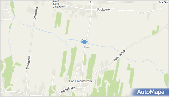 Krzęcin gmina Skawina, Spokojna, mapa Krzęcin gmina Skawina