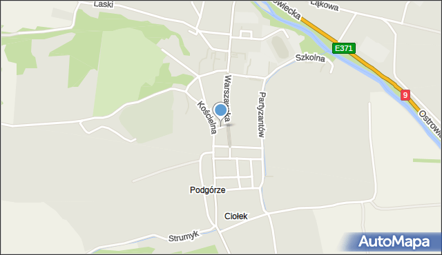 Kunów powiat ostrowiecki, Spadzista, mapa Kunów powiat ostrowiecki