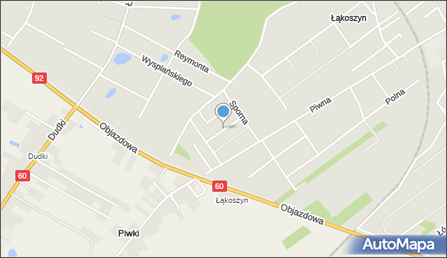 Kutno, Spacerowa, mapa Kutno