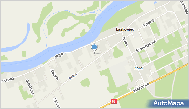 Laskowiec gmina Rzekuń, Spokojna, mapa Laskowiec gmina Rzekuń