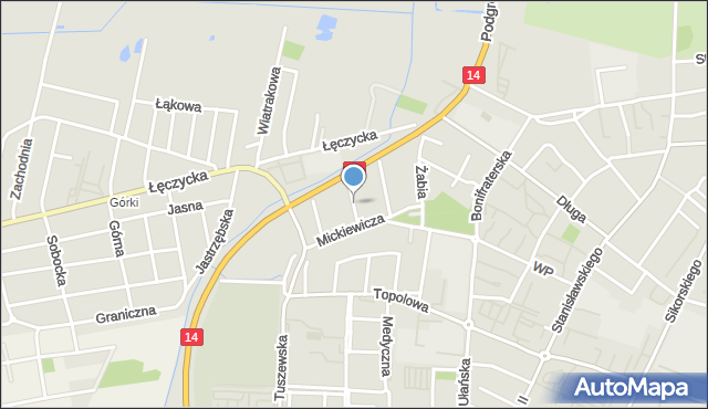 Łowicz, Spokojna, mapa Łowicza