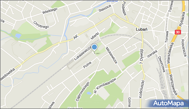 Lubań, Spacerowa, mapa Lubań