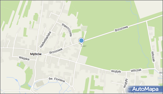 Mętków, Spokojna, mapa Mętków