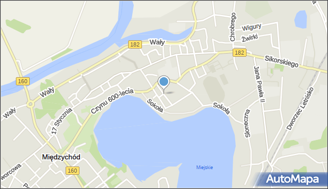 Międzychód, Spichrzowa, mapa Międzychód