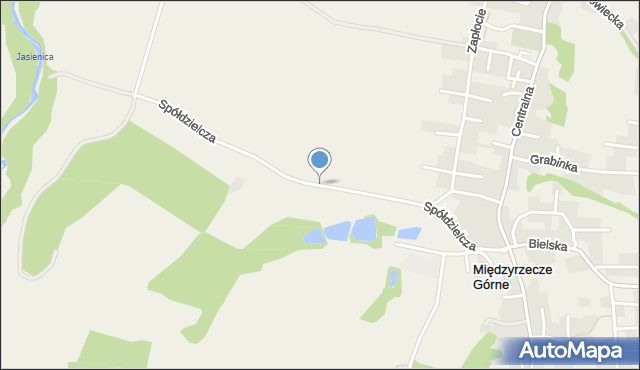 Międzyrzecze Górne, Spółdzielcza, mapa Międzyrzecze Górne