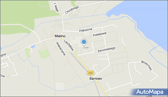 Mielno powiat koszaliński, Spółdzielcza, mapa Mielno powiat koszaliński