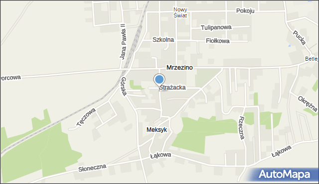 Mrzezino, Spokojna, mapa Mrzezino