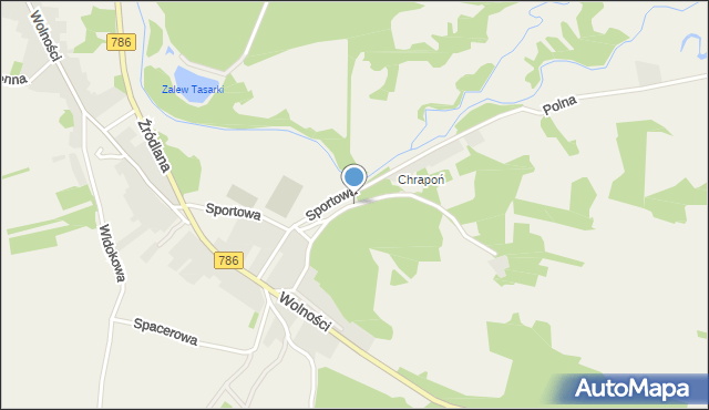 Mstów powiat częstochowski, Sportowa, mapa Mstów powiat częstochowski