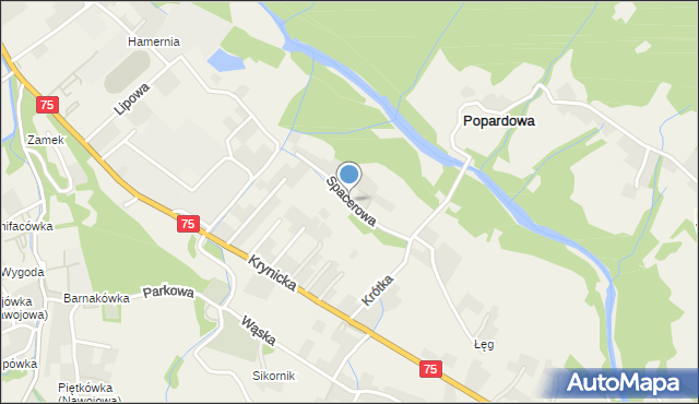 Nawojowa, Spacerowa, mapa Nawojowa