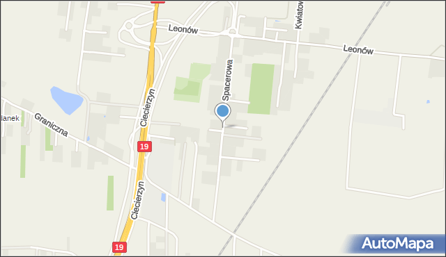 Niemce, Spacerowa, mapa Niemce