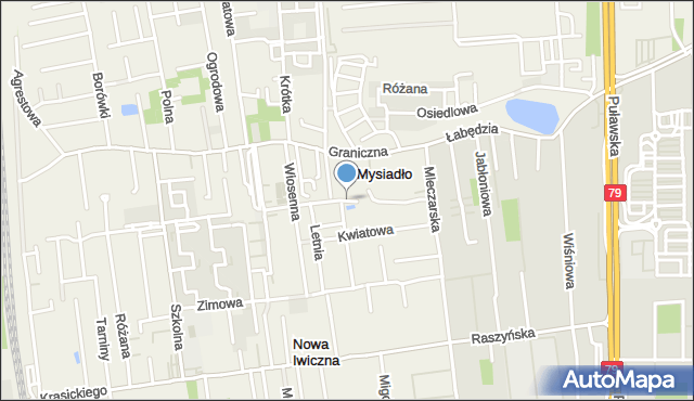 Nowa Iwiczna, Spacerowa, mapa Nowa Iwiczna