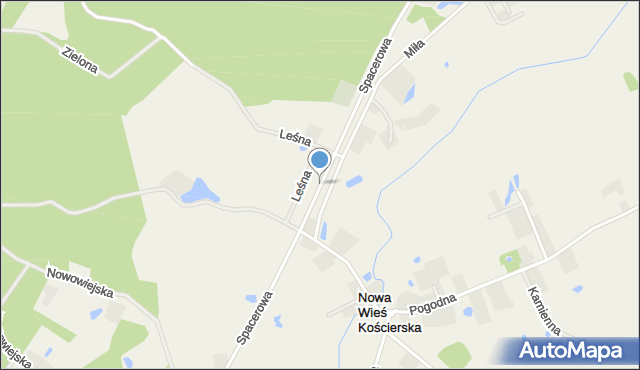 Nowa Wieś Kościerska, Spacerowa, mapa Nowa Wieś Kościerska