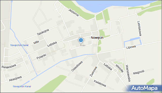 Nowęcin, Spacerowa, mapa Nowęcin