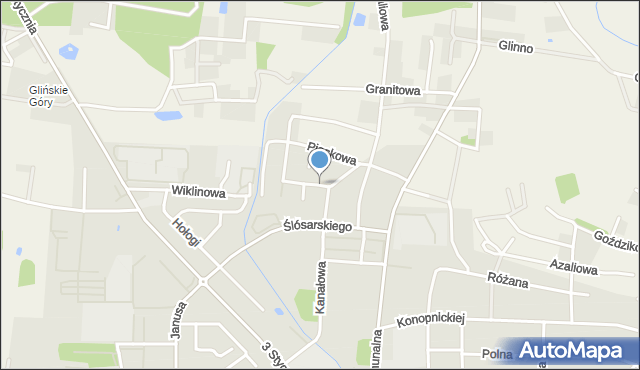 Nowy Tomyśl, Spokojna, mapa Nowy Tomyśl