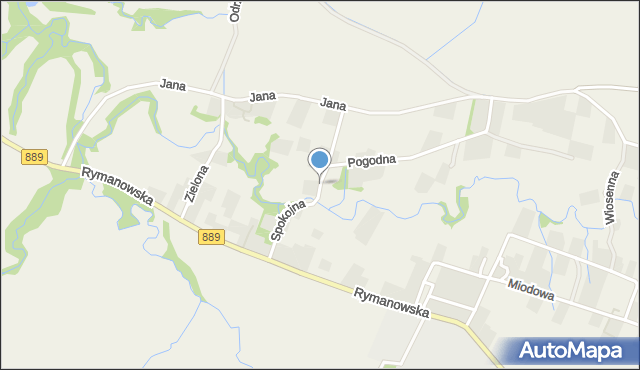 Odrzechowa, Spokojna, mapa Odrzechowa