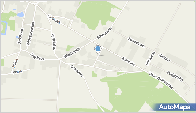 Oleszno gmina Krasocin, Spółdzielcza, mapa Oleszno gmina Krasocin