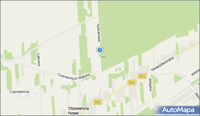 Olszewnica Nowa, Spacerowa, mapa Olszewnica Nowa