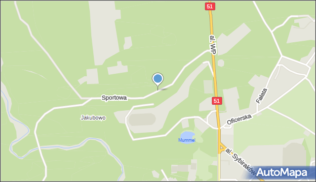 Olsztyn, Sportowa, mapa Olsztyna