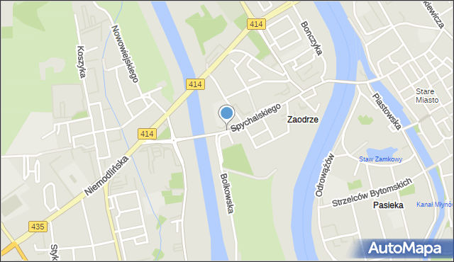 Opole, Spychalskiego Stanisława, mapa Opola