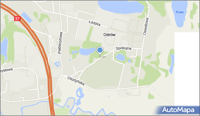 Ostróda, Spokojna, mapa Ostróda