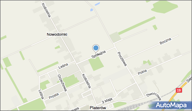 Platerów, Spokojna, mapa Platerów