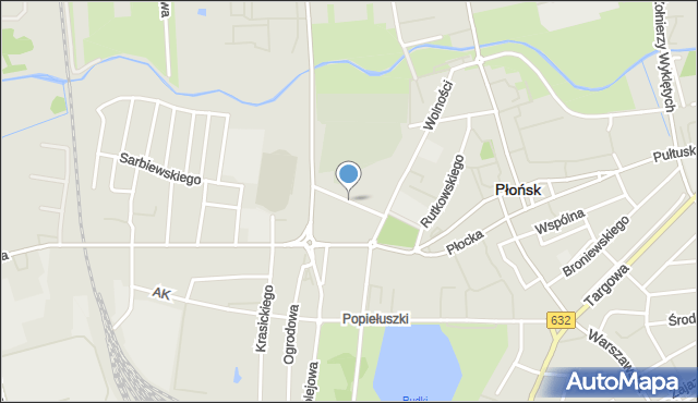 Płońsk, Sportowa, mapa Płońsk