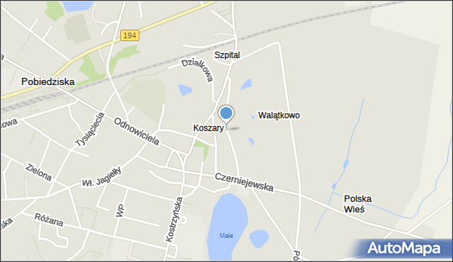 Pobiedziska, Spadzista, mapa Pobiedziska