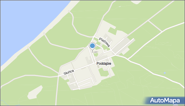 Poddąbie, Spacerowa, mapa Poddąbie