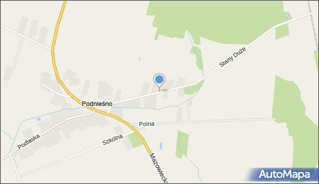 Podnieśno, Spokojna, mapa Podnieśno