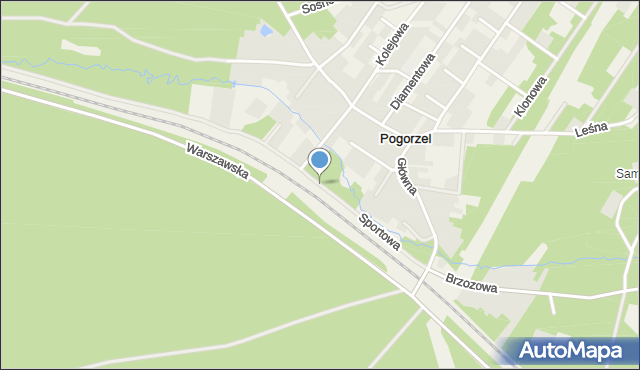 Pogorzel gmina Celestynów, Sportowa, mapa Pogorzel gmina Celestynów