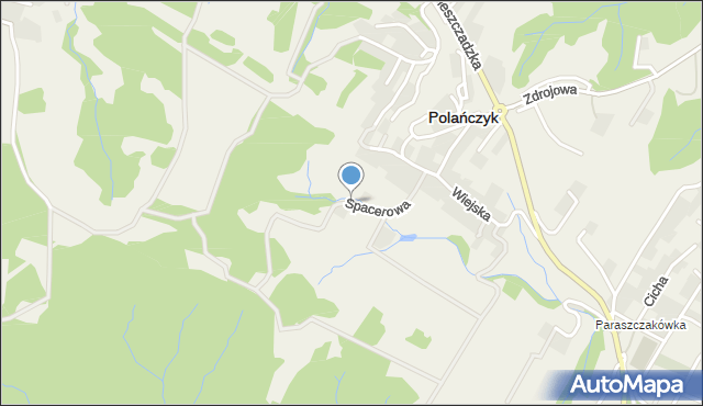 Polańczyk, Spacerowa, mapa Polańczyk