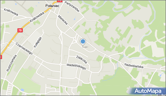 Połaniec powiat staszowski, Spokojna, mapa Połaniec powiat staszowski