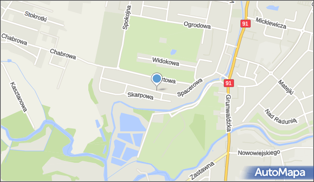 Pruszcz Gdański, Spacerowa, mapa Pruszcz Gdański