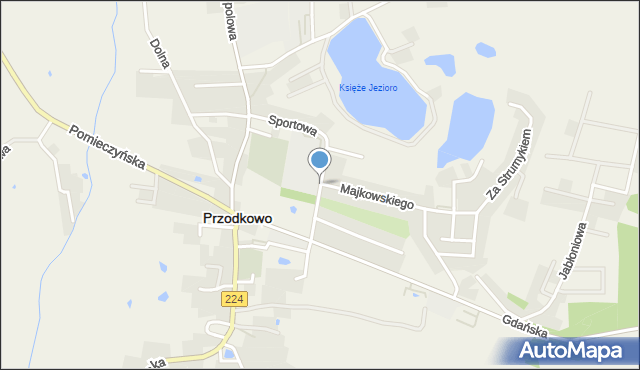 Przodkowo, Sportowa, mapa Przodkowo