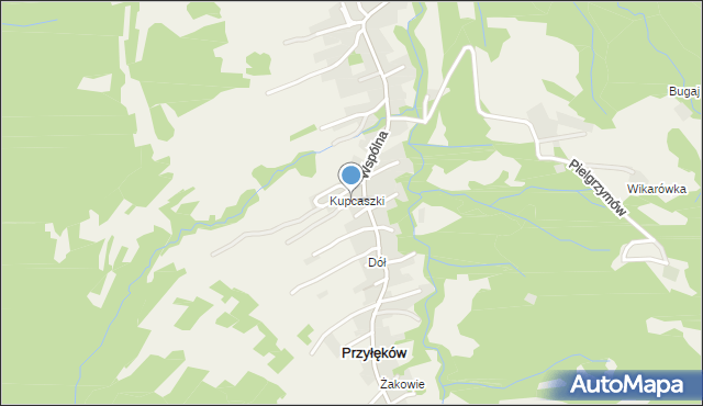 Przyłęków, Spokojna, mapa Przyłęków