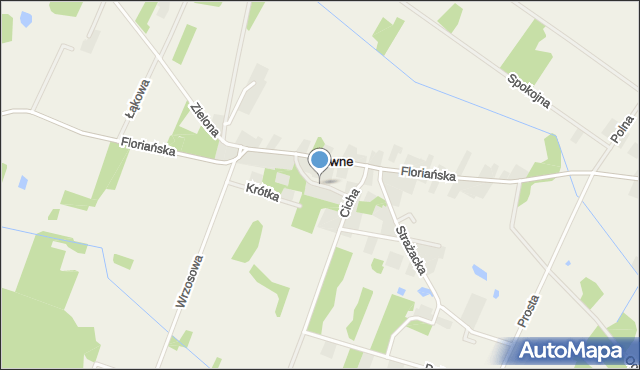 Równe gmina Strachówka, Spacerowa, mapa Równe gmina Strachówka